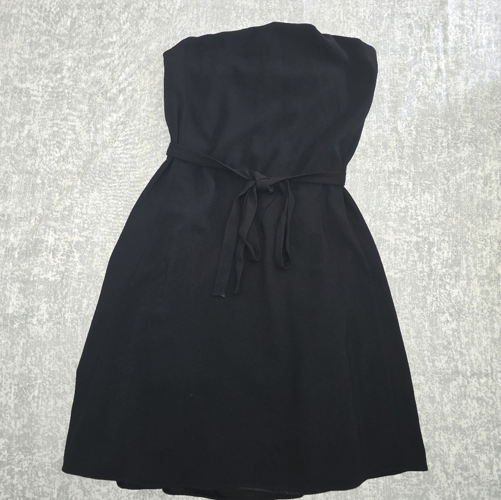 Theory Nayline R Crepe Tie-Waist High-Low Halter Dress, Black - Size 6 - Picture 6 of 8